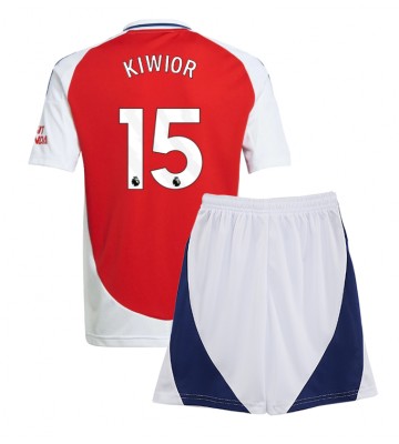 Arsenal Jakub Kiwior #15 Primera Equipación Niños 2024-25 Manga Corta (+ Pantalones cortos)